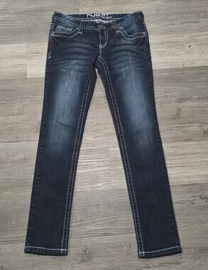Rue 21 Dark Washed Low Rise Skinny Denim Blue Jeans